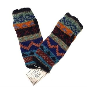 Hippie boho knit wool fleece lined hand warmers Fair Trade